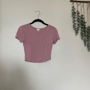 Blush Pink Crop Top with Ruffles